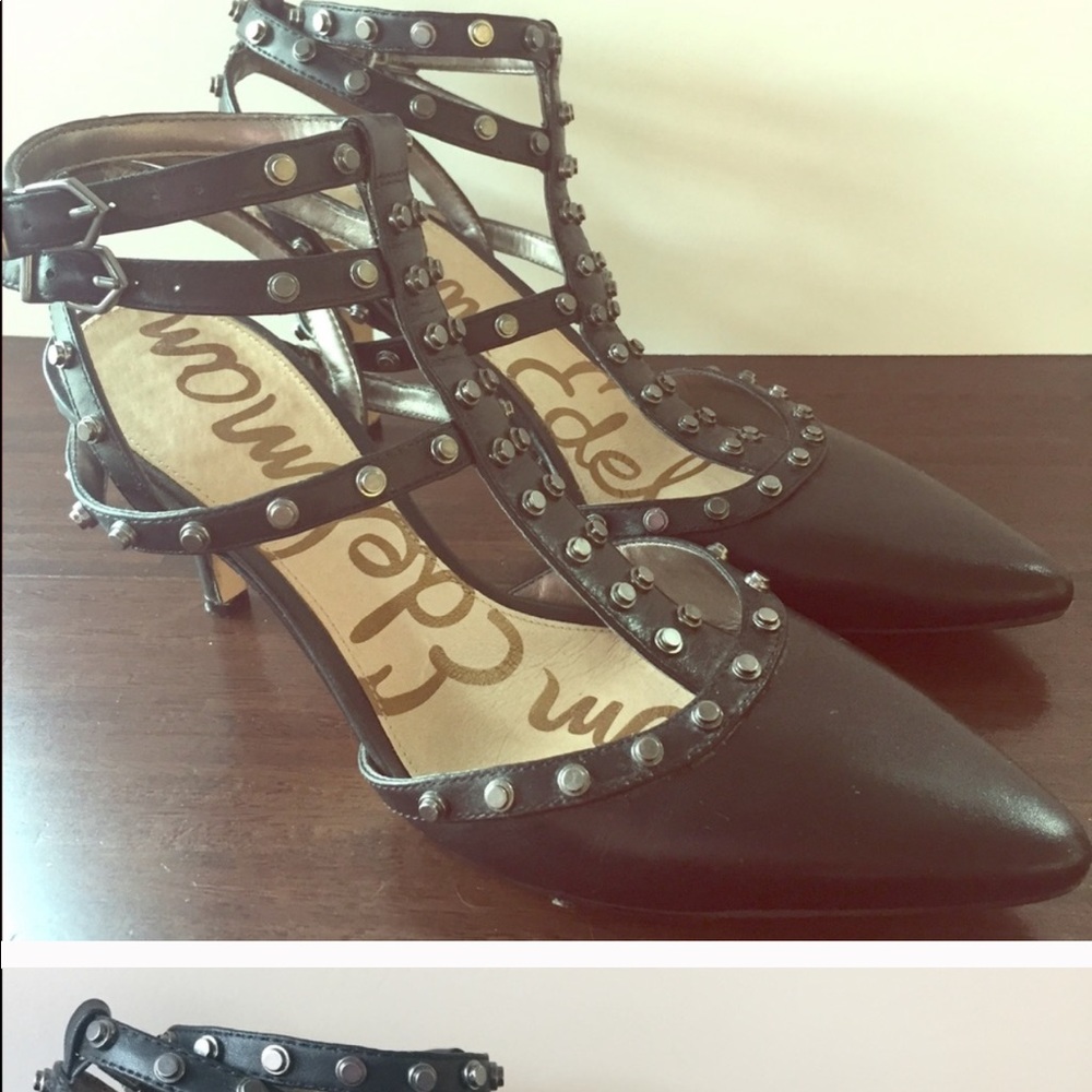 Sam Edelman black studded heels - size 7
